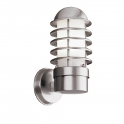 LOUVRE OUTDOOR - 1LT WALL BRACKET, STAINLESS STEEL, WHITE SHADE