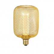 Wire Mesh Effect Drum Lamp - Gold Metal E27