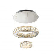 Clover 2Lt LED Flush Ceiling Light - Chrome & Clear Glass