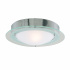 Geneva LED Bathroom Flush - Satin Silver & Opal Glass, IP44