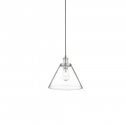 Pyramid Pendant - Antique Brass & Clear Glass Shade
