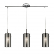 Duo 2 5Lt Multi-Drop Pendant - Smoked Glass & Frosted Inner
