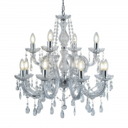 Marie Therese 12Lt Chandelier - Chrome & Clear Crystal