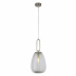WAVE TEARDROP LED WALL LIGHT WITH PULL SWITCH,  CRUSHED ICE EFFECT SHADE, CHROME