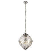 Coronet 3Lt Pendant - Antique Brass with Clear Glass