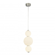 CLUSTER 7LT LED BALL PENDANT - CHROME WITH CLEAR GLASS & CRYSTAL SAND BALLS