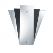 Art Deco Wall Mirror  -  Frosted Glass, Metal & Mirror