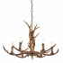 Stag 6Lt Pendant - Brown Wood Finish Resin