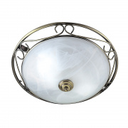 American Diner Flush -Antique Brass & Clear Glass