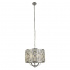 CLUSTER 7LT LED BALL PENDANT - CHROME WITH CLEAR GLASS & CRYSTAL SAND BALLS