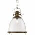 Industrial Pendant - Painted Antique Brass & Clear Glass