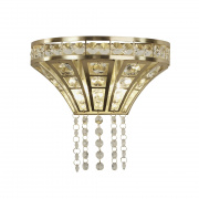 Gemma 8Lt Round Pendant - Satin Brass with Clear Crystal