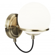 Sphere Table Lamp - Antique Brass & Opal Glass Shade