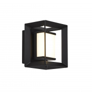 SEATTLE OUTDOOR WALL/PORCH LIGHT - BLACK WITH CLEAR FROSTED ACRYLIC PANELS