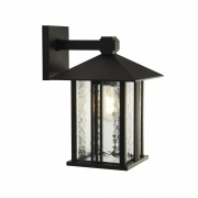 SEATTLE OUTDOOR PENDANT - BLACK WITH CLEAR FROSTED ACRYLIC PANELS