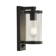 STATION 1LT OUTDOOR WALL/PORCH LIGHT - RUSTIC BROWN WITH CLEAR GLASS