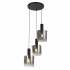 Sweden 3Lt Multi Drop Pendant - Black with Smoked Ombre Glas