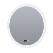 Round Bathroom Mirror - 2700-4000K, Digital Clock, Demister