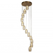 Cyclone Wall Light - Bronze and Champagne Glass