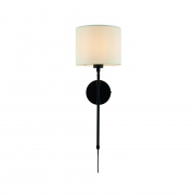 Munich Adjustable Table Lamp - Matt Black Metal & Linen