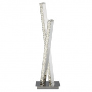 Tully Table Lamp - Satin Silver Metal & Frosted Shade
