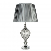 Greyson Table Lamp - Amber Glass Urn & Brown Pleated Shade