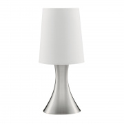 Touch Table Lamp - Satin Silver & Fabric Shade