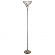 Linea Uplighter Floor Lamp -Antique Brass & Acid Glass