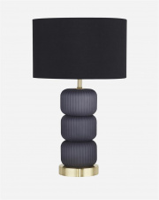 Torino Table Lamp - Amber Glass With Linen Shade