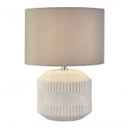 Liana Table Lamp - Cement Base & Fabric Shade