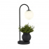 x Lunar Table Lamp - Black With White Shade & Plant Pot Hold