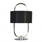Madrid LED Table Lamp - Chrome & Opal, Black Shade