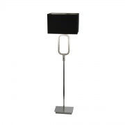 FRISBEE 1LT LED TABLE LAMP, MATT BLACK WITH SMOKED GLASS