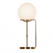 Sphere Table Lamp - Antique Brass & Opal Glass Shade