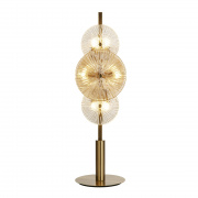 Wagon Wheel 6Lt Floor Lamp -  Bronze, Clear & Amber Glass