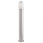 LOUVRE OUTDOOR - 1LT OUTDOOR POST (HEIGHT 45cm), STAINLESS STEEL, CLEAR POLYCARBONATE