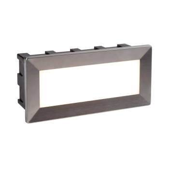 Svietidlá Searchlight - Ankle Outdoor Wall Light- Satin Silver Metal & Polycarbonate | KÓD: 0762