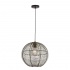 CAGE 5LT BLACK OVAL PENDANT WITH CRYSTAL GLASS PANELS