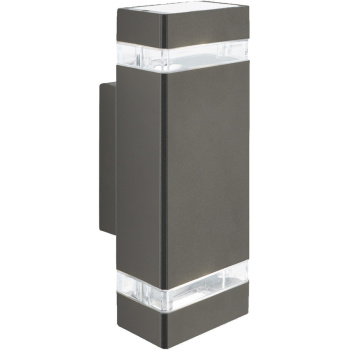 Svietidlá Searchlight - Sheffield Outdoor Wall Light - Grey Metal, Glass & Polycarb | KÓD: 1002-2GY-LED