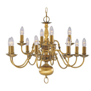 Flemish 12Lt Pendant - Antique Brass