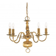 Flemish 5Lt Pendant - Antique Brass