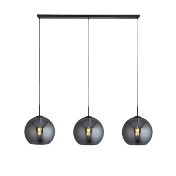Svietidlá Searchlight - Amsterdam 3Lt Bar Pendant - Black Metal & Smoked Glass | KÓD: 1023-3SM