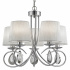 ANGELIQUE - 5LT CEILING, CHROME, WHITE SHADES, CLEAR GLASS