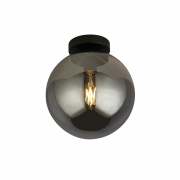 AMSTERDAM 1LT TABLE LAMP, SMOKED GLASS, BLACK