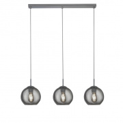 Balls 3Lt Bar Pendant - Chrome & Smoked Glass