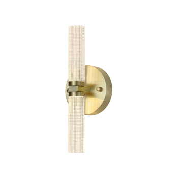 Svietidlá Searchlight - Aberdeen LED Up/Down Wall Light, Satin Brass Metal with Clea | KÓD: 10372SB