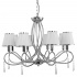SIMPLICITY - 5LT CEILING, CHROME, CLEAR GLASS, WHITE STRING SHADES