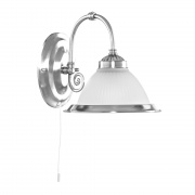 American Diner Wall Light - Satin Silver & Acid Glass