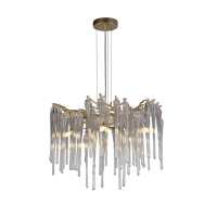 Heritage 5Lt Pendant, Gold Metal and Clear Glass Drops - 10425-5GO 10425-5GO