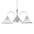 American Diner 3Lt Pendant - Satin Silver & Acid Glass